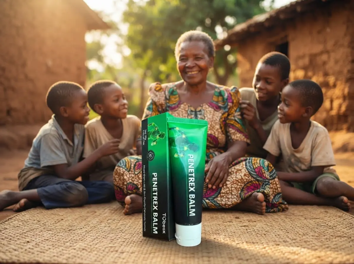 Grandmother with her grandchildren and Penetrex Balm at home
