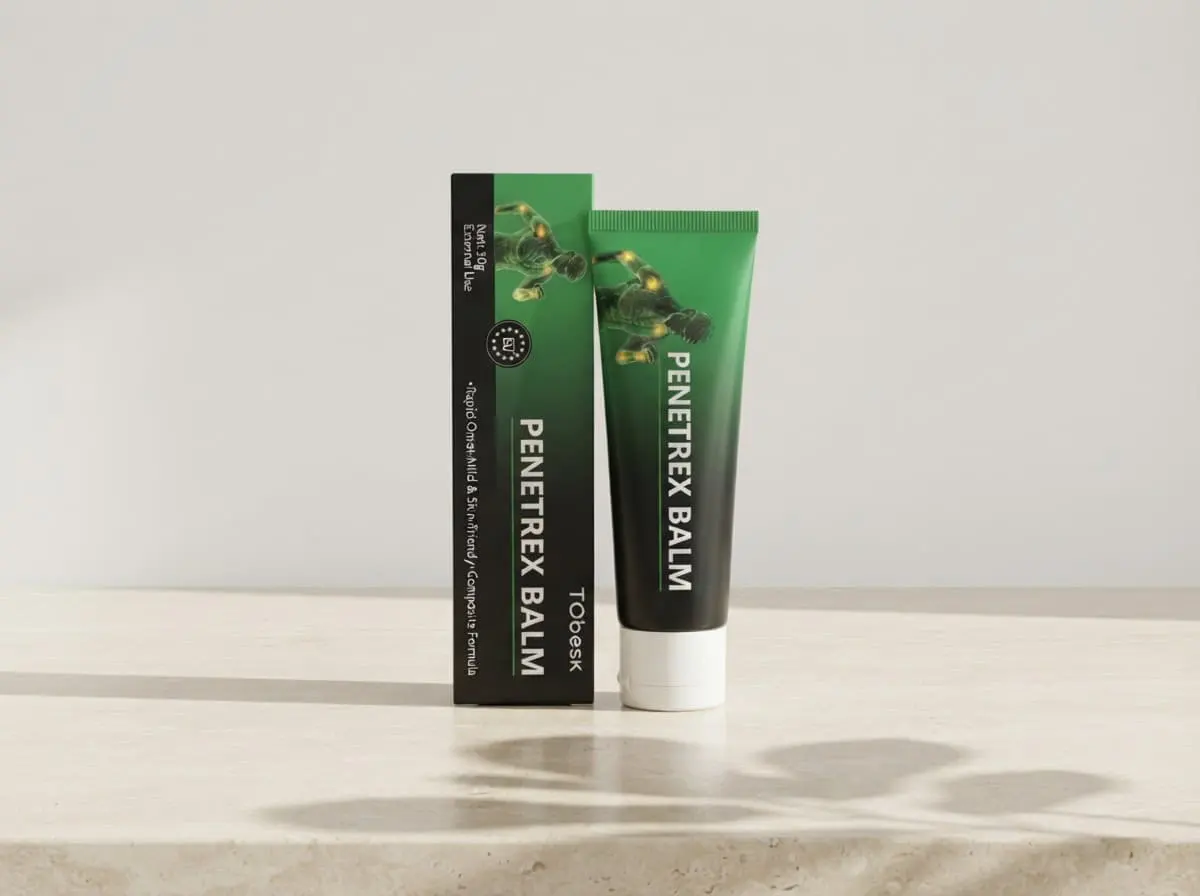 Penetrex Balm tube and carton in soft shadow